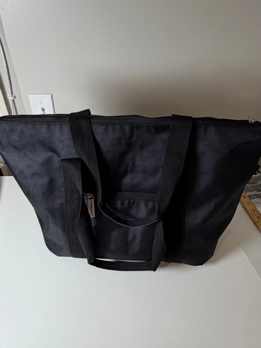 Tag Heuer Black Duffel Tote Knit Canvas with Logo Patch